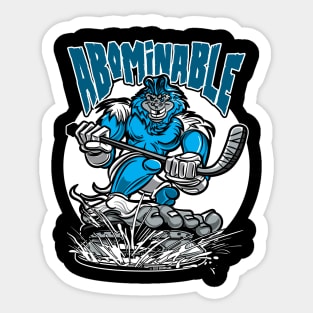 Abominable Snowman Hockey Player Mascot Sticker